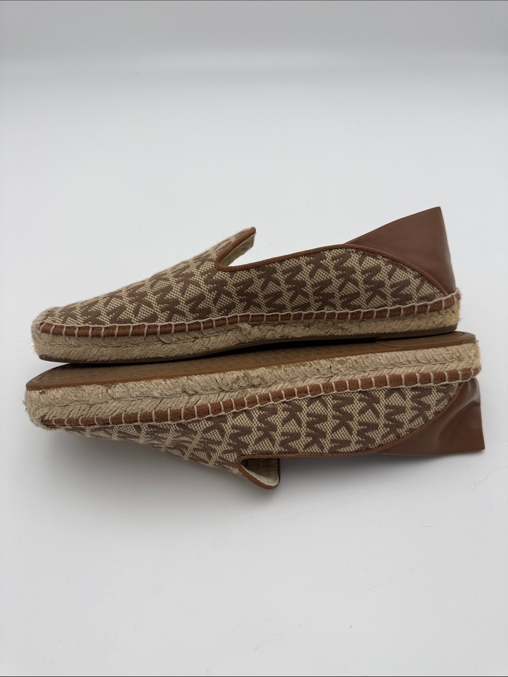 Michael Kors Brown MK Monogram Slip-On Espadrilles - Picture 4 of 6